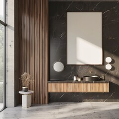 a mockup of an empty white board in a room with a window 