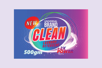 cleaner detergent powder label, cleaning product label, super clean laundry detergent, Laundry detergent product label template. Best for label production, packaging and advertising design	