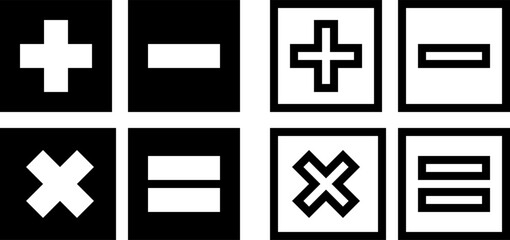 Obraz premium math icons set. mathematical vector. calculate icon Vector illustration. 