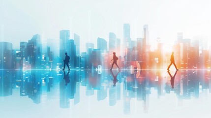 Obraz premium High-impact depiction of succession planning, leadership transition, diverse team, modern business setting, vibrant and detailed imagery