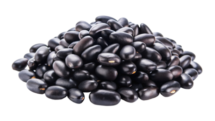 A close-up photo of a black beans isolated on a white background
