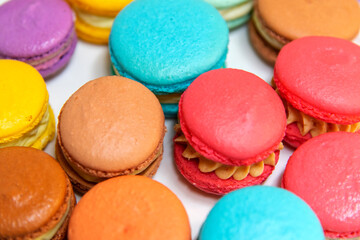 View of the macarons on the plate