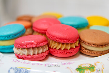 View of the macarons on the plate