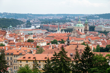 Fototapeta premium Cityscape view of Prague, capital of Czech republic, view from the Strahov monastery