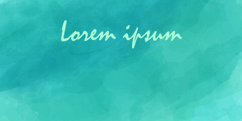 Colorful watercolor blue-green nautical banner Vector bright Emerald background for holiday announcements, presentations, advertising