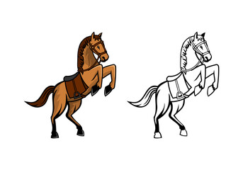 Horse Character Design Illustration vector eps format suitable for your design needs logo illustration animation etc