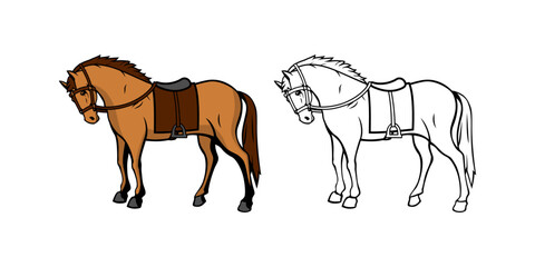 Horse Character Design Illustration vector eps format suitable for your design needs logo illustration animation etc