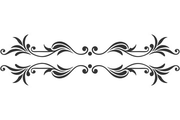 Decorative Divider Line black vector art illustration