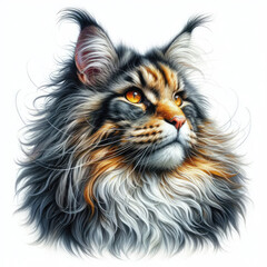 animal Abstract portrait painting of cat