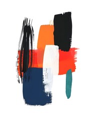 Fototapeta premium Creative minimalist abstract wall art featuring hand-painted watercolor stains and brush strokes. Ideal for stylish wall decor, postcards, posters, or brochures.