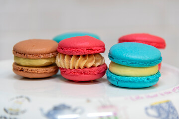 View of the macarons on the plate