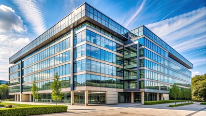 Fototapeta premium Close-up view of a modern corporate building in Luxembourg , Luxembourg, architecture, business, finance, modern
