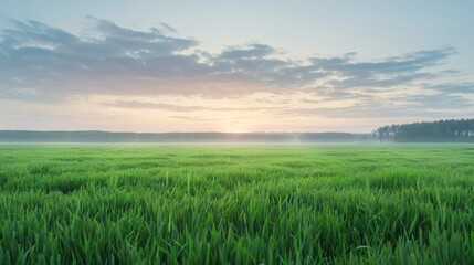 Obraz premium A field of grass with a cloudy sky in the background