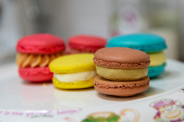 View of the macarons on the plate