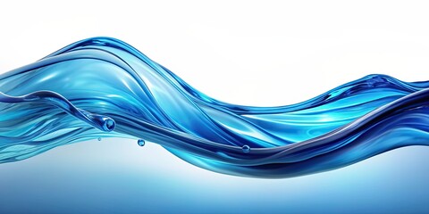 Obraz premium Blue abstract wave background with fluid and dynamic movement, blue, abstract, wave, background, fluid, dynamic, movement, design, pattern