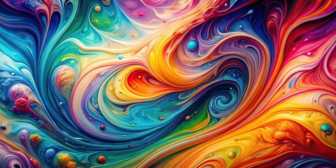 Fototapeta premium Colorful abstract fluid art with swirling patterns, abstract, vibrant, colorful, fluid, art, painting, swirl