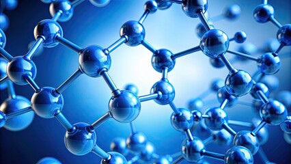 Blue molecule structure , molecule, blue, structure,, science, chemistry, technology, abstract, biology, research
