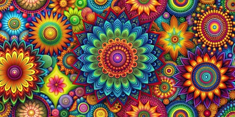 Colorful abstract seamless texture with vibrant patterns and shapes, bright, vivid, abstract, seamless, background, texture