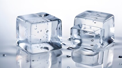 ice cubes on a white background