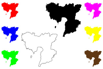 Parnu County (Republic of Estonia, Counties of Estonia) map vector illustration, scribble sketch Parnumaa map