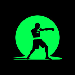 Male boxing sports logo