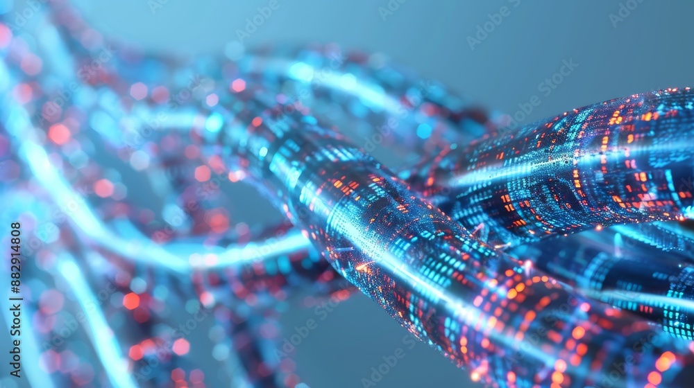 Aufkleber luminous data cables transmitting information in the background for seamless connectivity