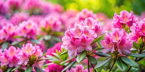 Obraz premium Beautiful pink rhododendrons in full bloom during spring , flowers, garden, blooming, vibrant, pink, nature