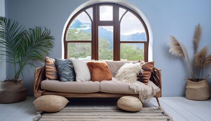 Fototapeta premium interior of living room with sofa