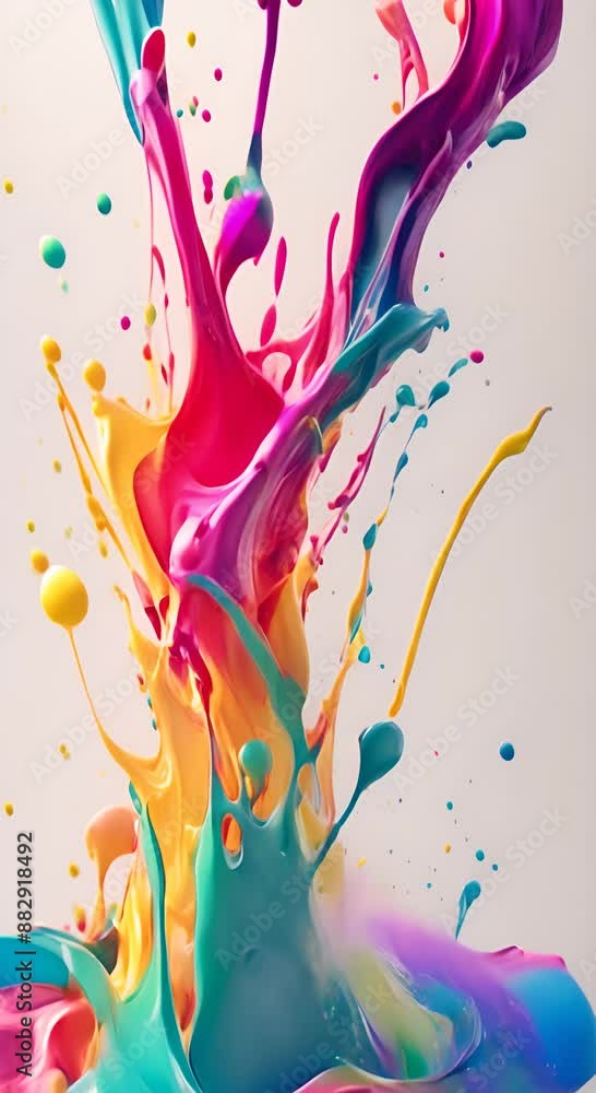 Poster colored paint splashes in water various colors video fluid art abstract texture colorful paint splas