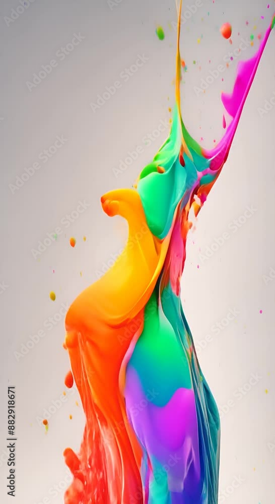 Poster colored paint splashes in water various colors video fluid art abstract texture colorful paint splas
