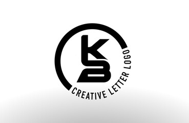 KB BK United Letter Icon Design Logo Vector in Black Minimalist Creative Modern Style