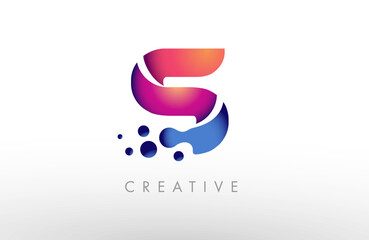S letter Logo made of Bubbles or Dots. Creative alphabet icon dot s logo design vector