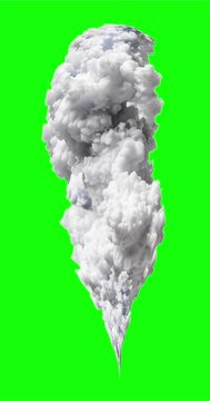 White smoke flow looping effect on green screen background. Motion content for your design.