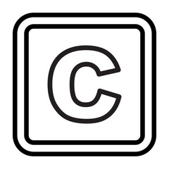 C Capital Alphabet Vector Line Icon Design