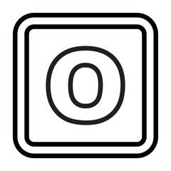 O Capital Alphabet Vector Line Icon Design