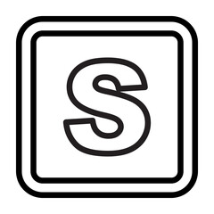 S Capital Alphabet Vector Line Icon Design