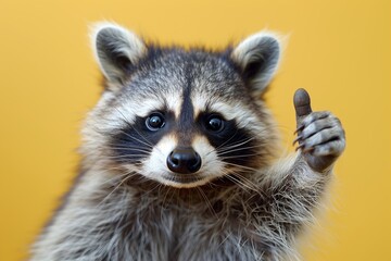 Raccoon Thumbs up Isolated Illustration