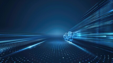 A close-up image of a dark blue hexagon pattern. The hexagons are arranged in a repeating pattern, creating a geometric and abstract design