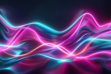 Neon Light Corridor Futuristic Room with Vibrant Lighting on black background 