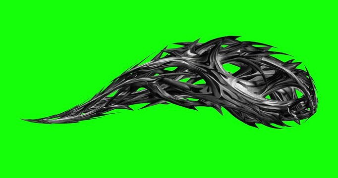Thorn stream looping effect on green screen background. Motion content for your design.