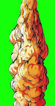 Comic stream looping effect on green screen background. Motion content for your design.