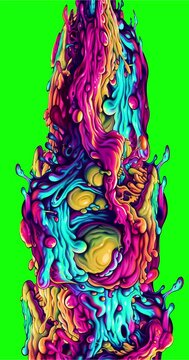 Comic stream looping effect on green screen background. Motion content for your design.