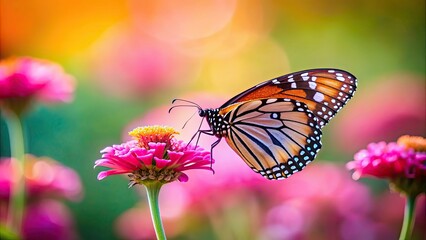 Butterfly perched on pink flower, butterfly, flower, beautiful, nature, colorful, wings, insect, petals, pollination, macro