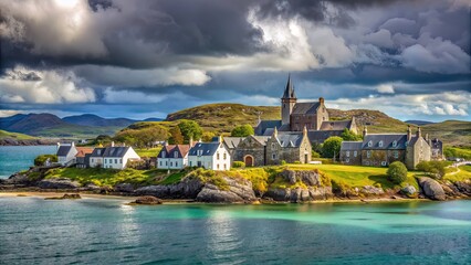 Casual photos showcasing lifestyle and architecture on the cloudy Isles of Mull and Iona on September 8, 2019, UK