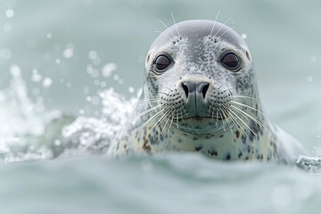 A seal splashing in the water