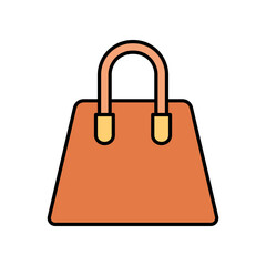 Lady bag icon, flat design bag vector.