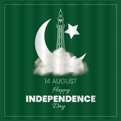 14 August Pakistan Independence Day Poster Illustration