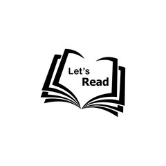 Illustration vector open book. Let's read