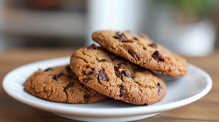 Stack of Vegan Chocolate chip Cookies