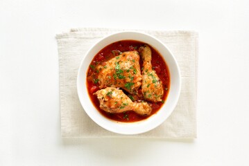 Chicken stew with tomatoes and herbs